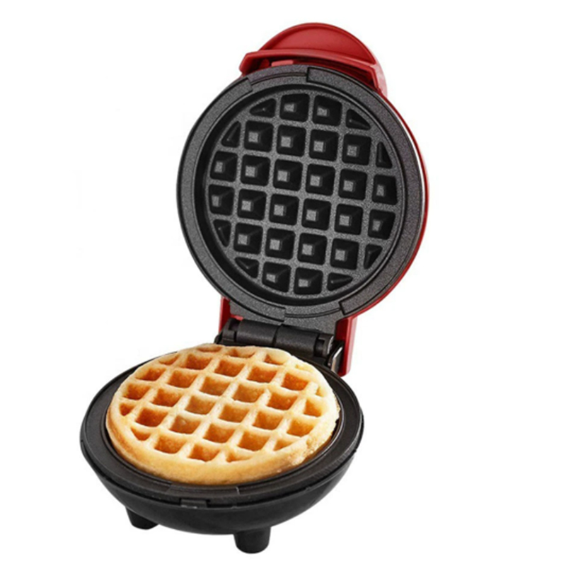 Mini Waffle Maker Machine - 米国プラグポータブルミニ電気ワッフルメーカー焦げ付き防止パンお手入れ簡単子供の朝食トースターマシンエッグケーキサンドイッチ