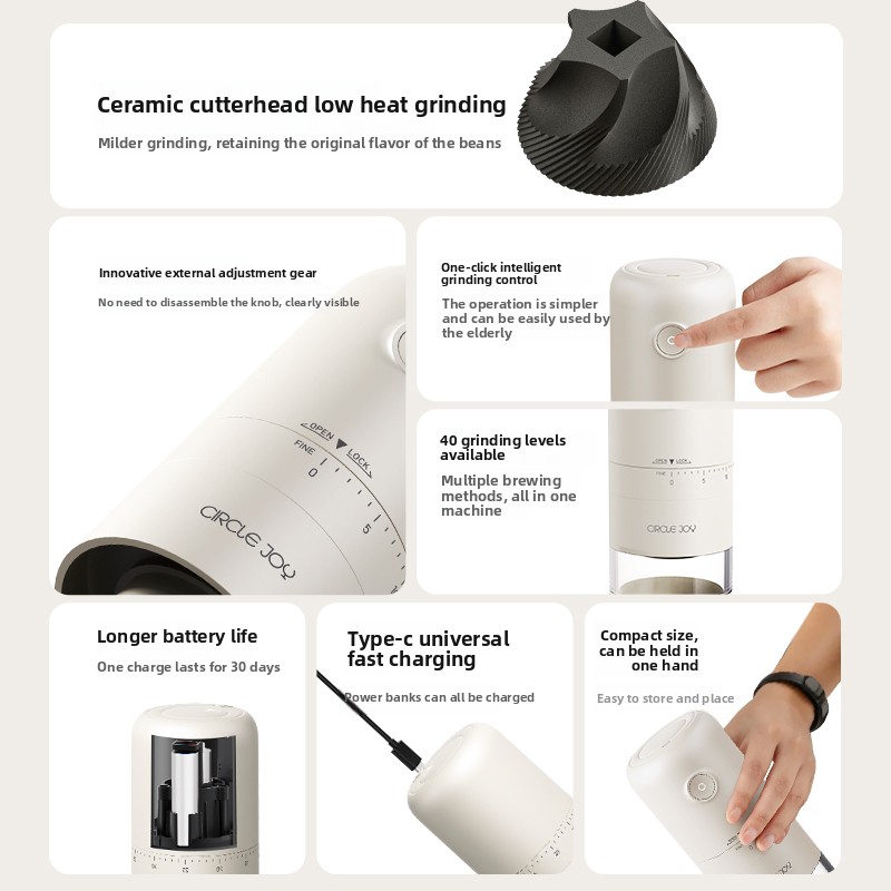 家庭用電動＆手動コーヒーグラインダー、家庭用醸造用ポータブル - Coffee Bean Grinder Electric のレビューと価格