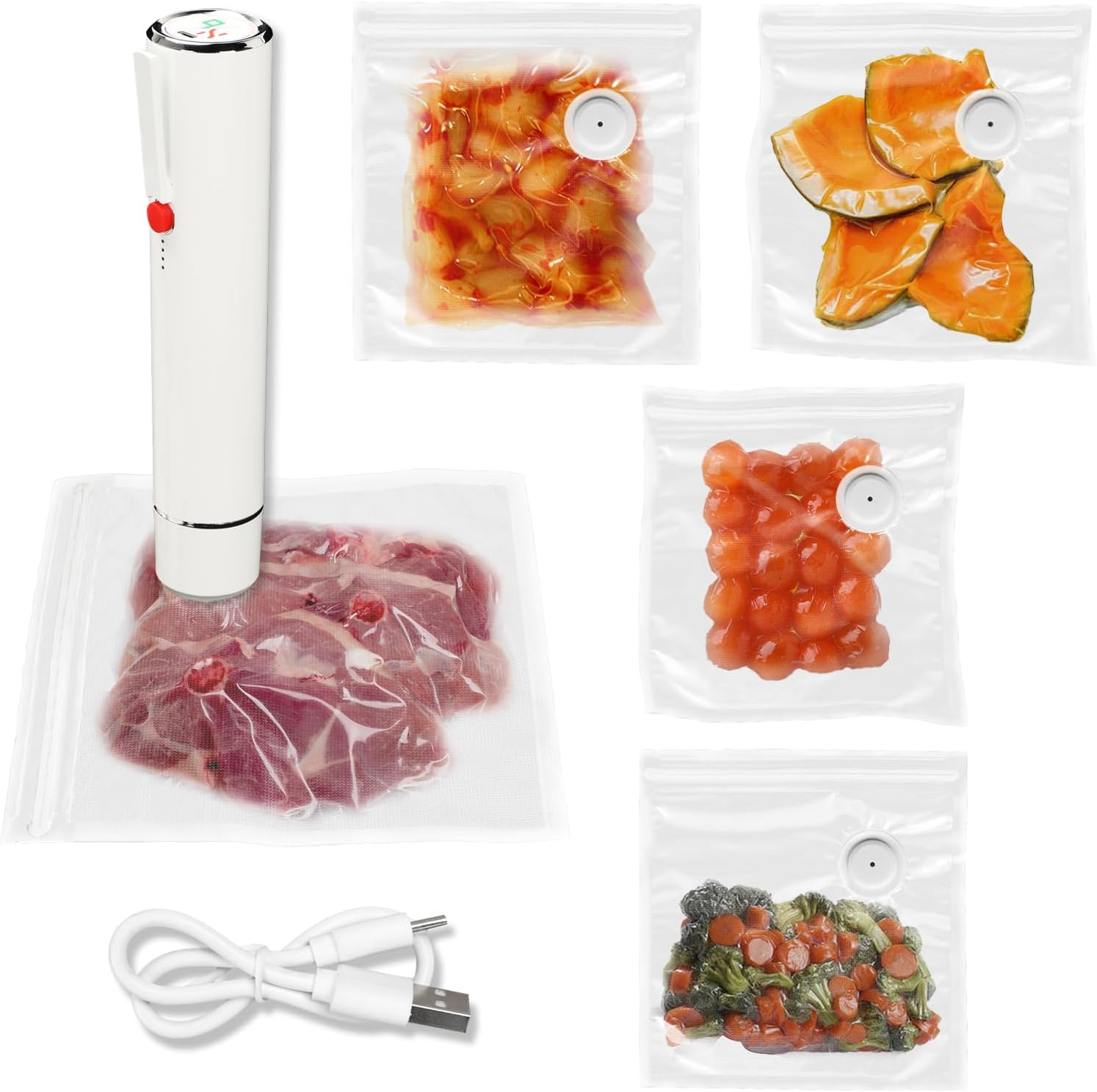 真空シーラー ハンドヘルド真空シーリングマシン 5つの真空バ - Food Vacuum Sealer Machine のレビューと価格