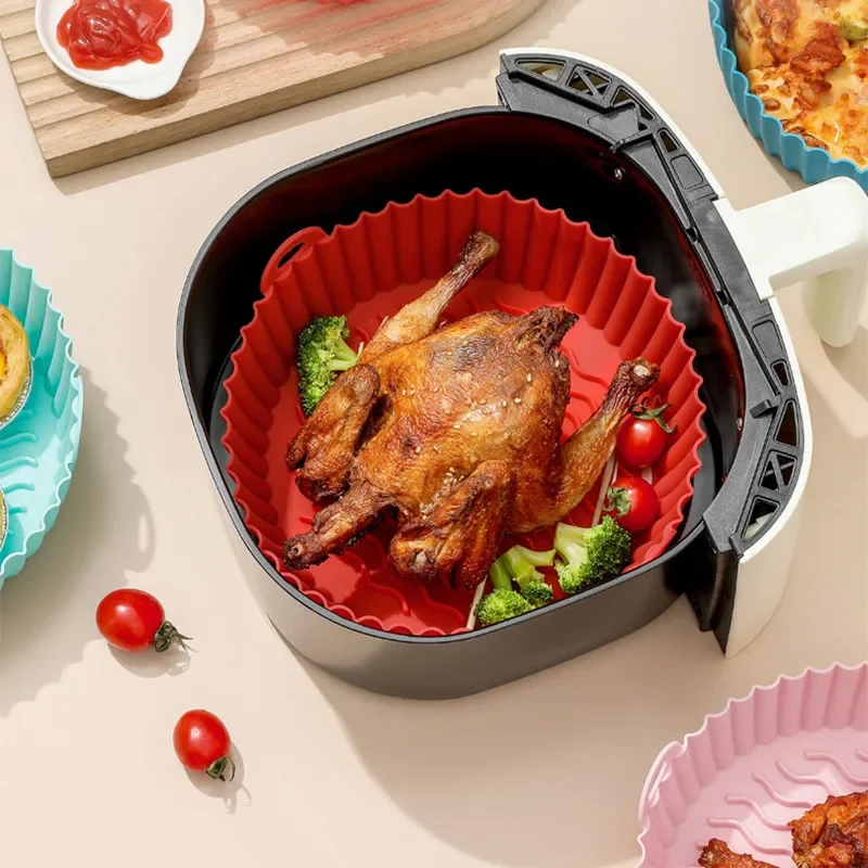 エアフライヤー用ベーキングペーパー シリコン製BBQバスケッ - Air Fryer Silicone Pot Liner のレビューと価格